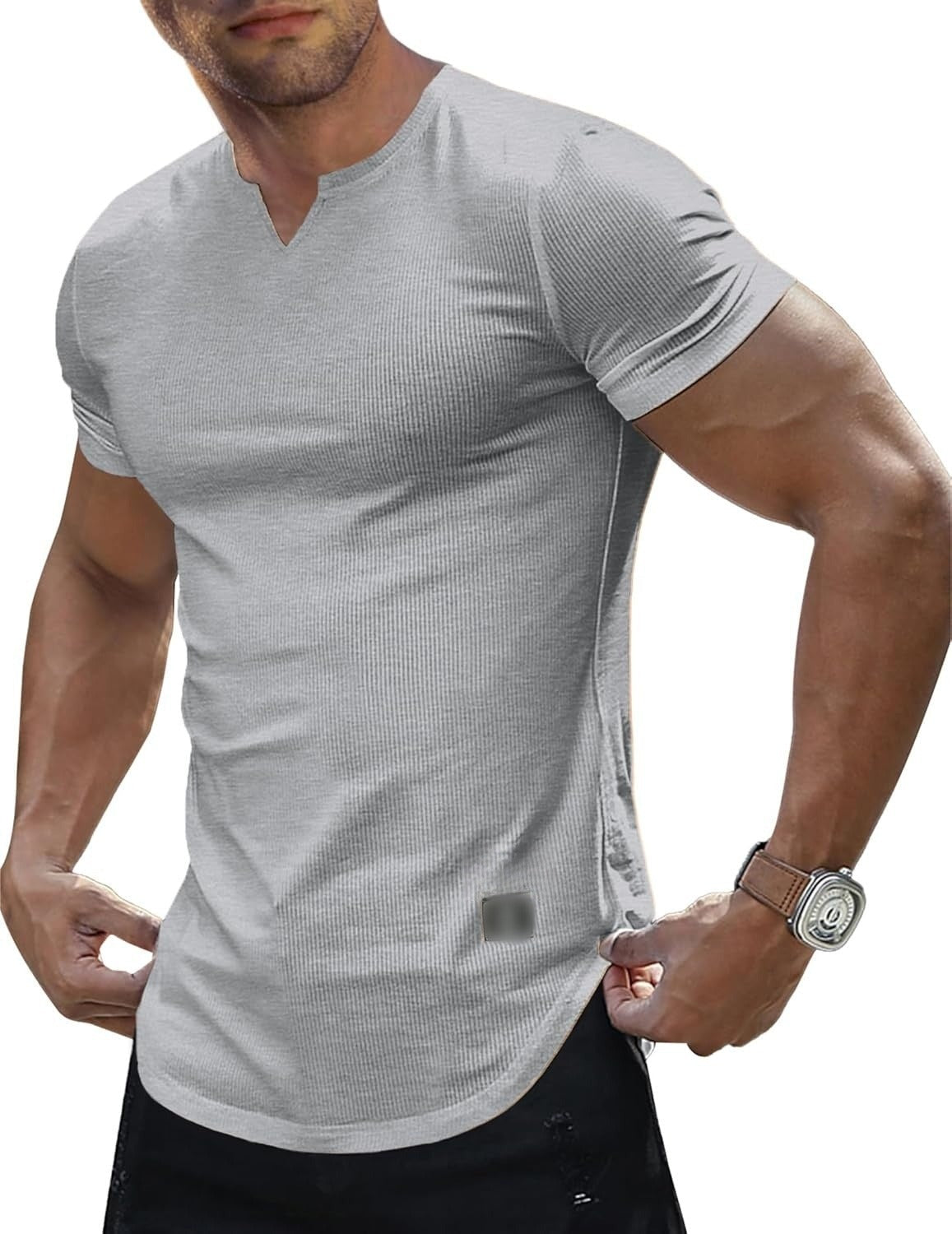 Men's Slim Fit V-Neck Short Sleeve T-Shirt