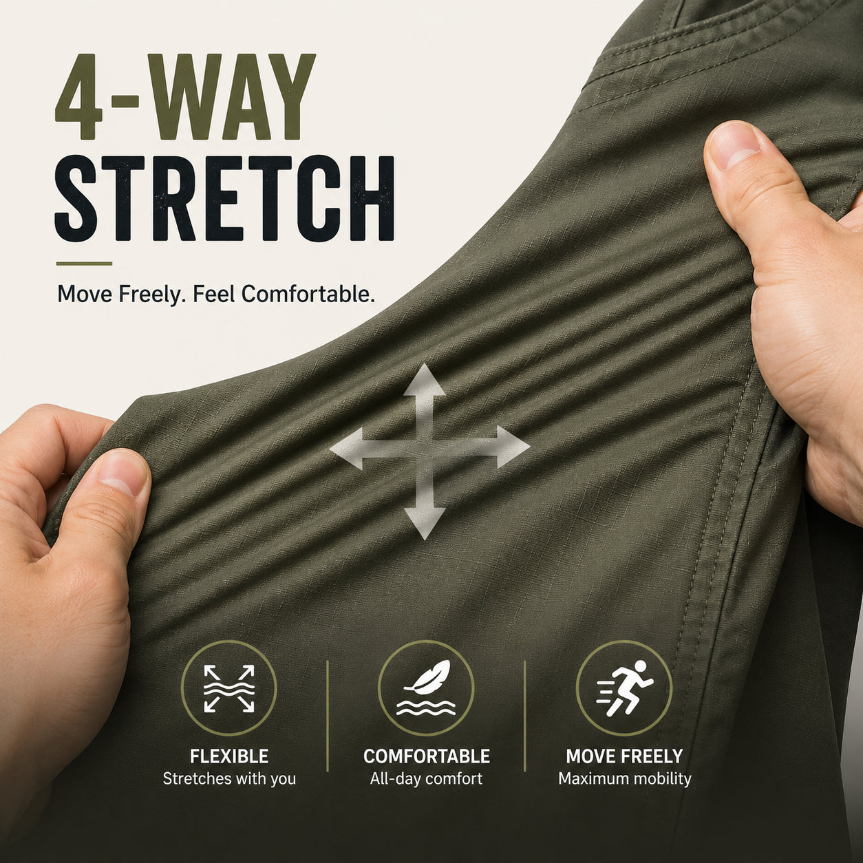 Men’s Durable Tactical Cargo Shorts with Stretch & Multi-Pockets - Buy 2 Free Shipping