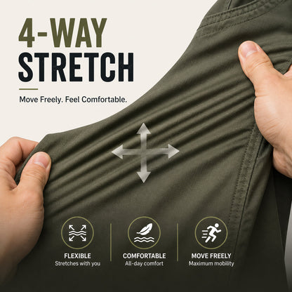 Men’s Durable Tactical Cargo Shorts with Stretch & Multi-Pockets - Buy 2 Free Shipping