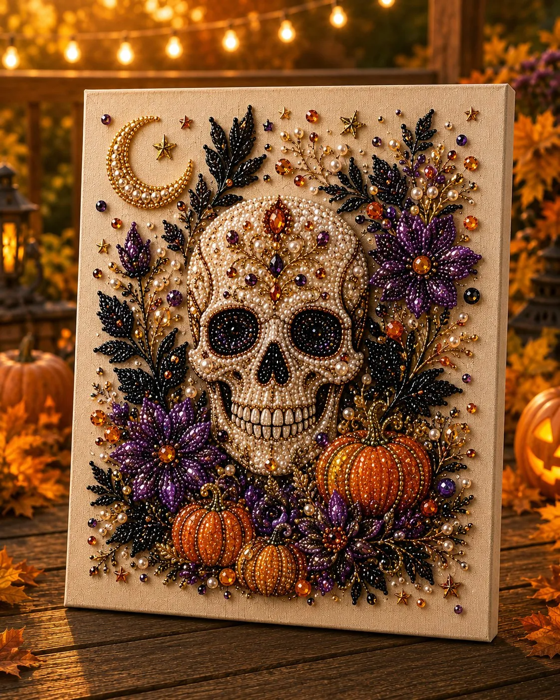 💥 Last Day 50% OFF – 👻✨ Halloween Pearl Art DIY Kit – Turn Tiny Pearls into Spooky-Cute Magic