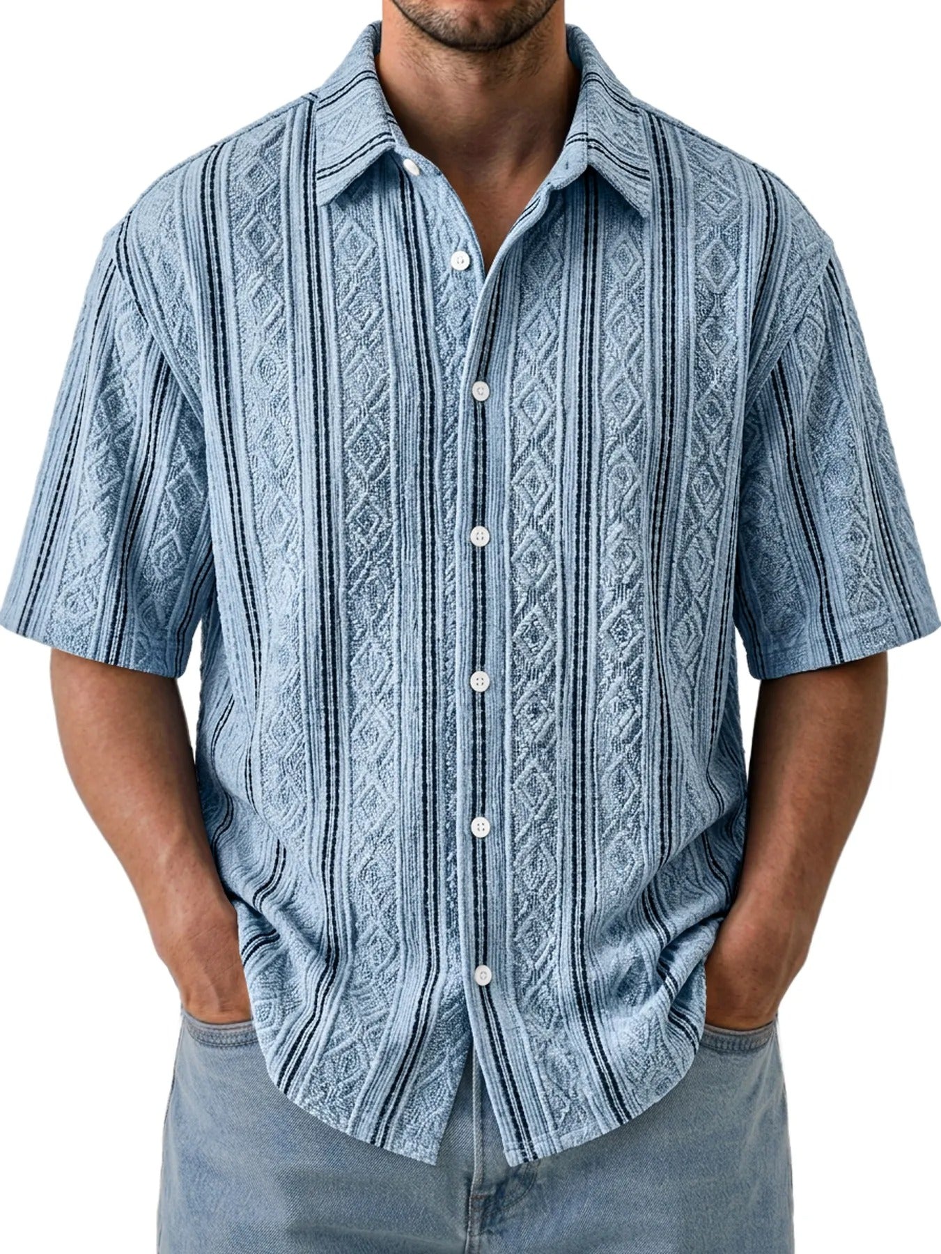 Men’s Breathable Textured Shirt for Easy Summer Style