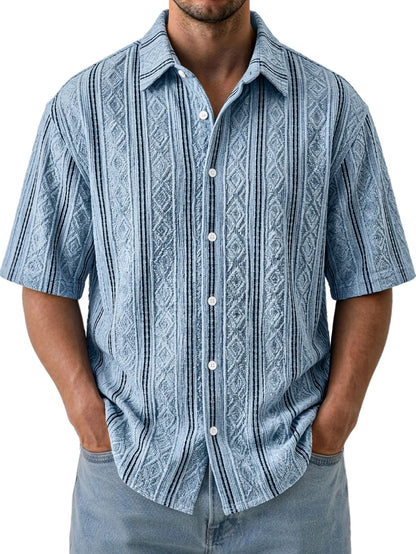 Men’s Breathable Textured Shirt for Easy Summer Style