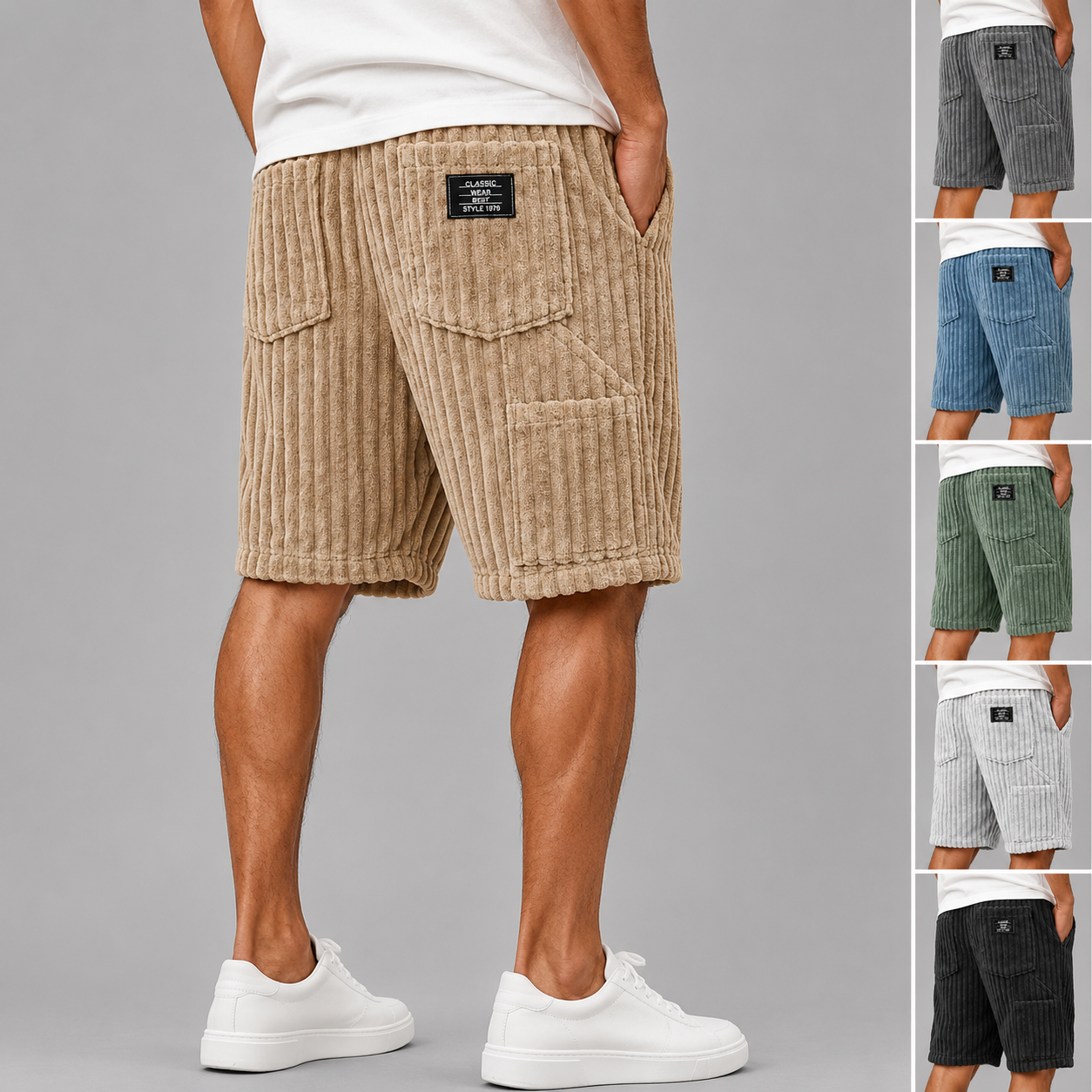 Men’s Corduroy Multi-Pocket Shorts
