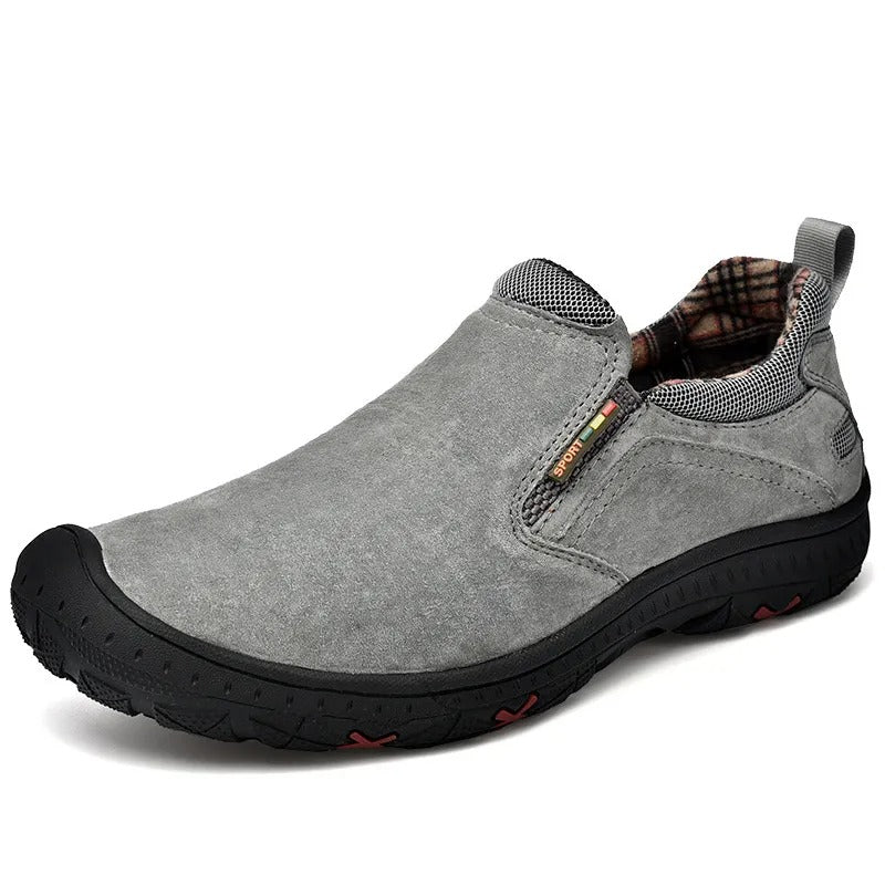 Men’s Handcrafted Leather Outdoor Loafers – Arch Support, Wide Toe & Impact Protection