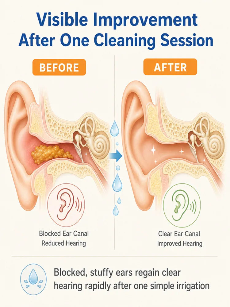 ENT-Approved Home Ear Irrigation Micro-Clinic System – German-Engineered Vortex Pulse Wax Removal Kit Compliant with AAO-HNS Guidelines (Save $1400+ on Clinic Visits!)