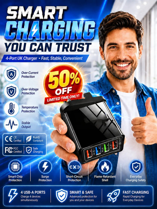 ⚡4-in-1 Travel Charger