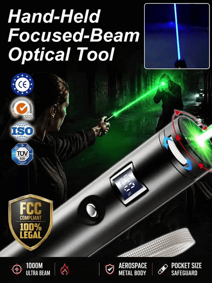 German high-intensity laser tech Military-Grade Tactical Red/Green Laser | Ignites at 1000℃, remotely removes foreign objects. Illumination distance up to 1000 yards!