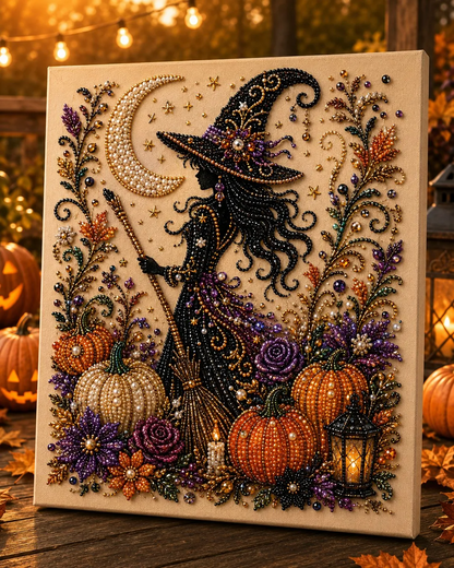 💥 Last Day 50% OFF – 👻✨ Halloween Pearl Art DIY Kit – Turn Tiny Pearls into Spooky-Cute Magic