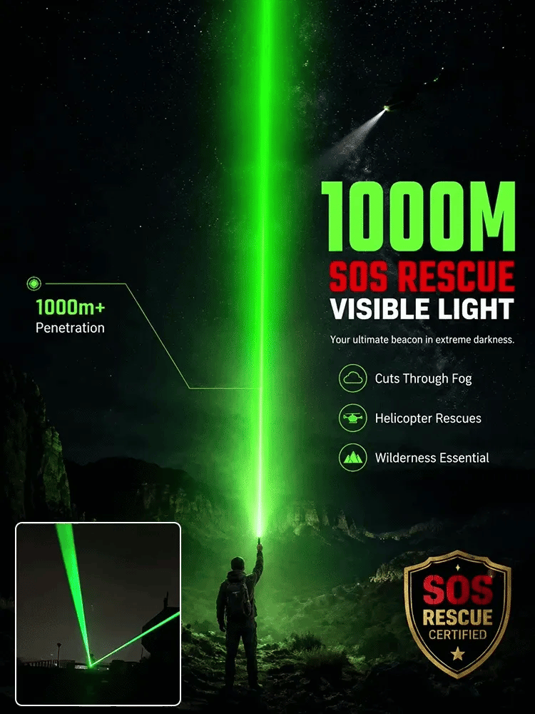 German high-intensity laser tech Military-Grade Tactical Red/Green Laser | Ignites at 1000℃, remotely removes foreign objects. Illumination distance up to 1000 yards!
