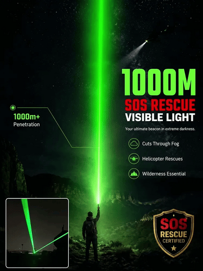 German high-intensity laser tech Military-Grade Tactical Red/Green Laser | Ignites at 1000℃, remotely removes foreign objects. Illumination distance up to 1000 yards!