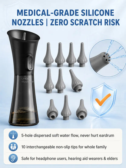 ENT-Approved Home Ear Irrigation Micro-Clinic System – German-Engineered Vortex Pulse Wax Removal Kit Compliant with AAO-HNS Guidelines (Save $1400+ on Clinic Visits!)