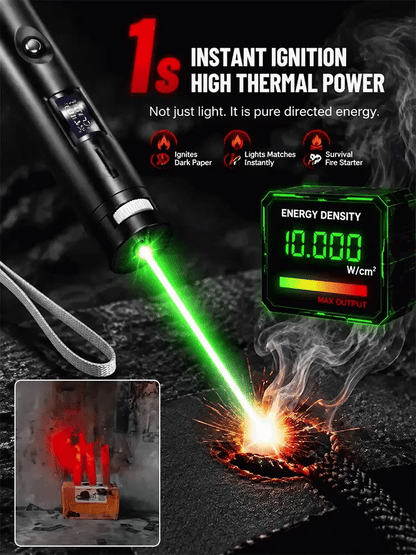 German high-intensity laser tech Military-Grade Tactical Red/Green Laser | Ignites at 1000℃, remotely removes foreign objects. Illumination distance up to 1000 yards!
