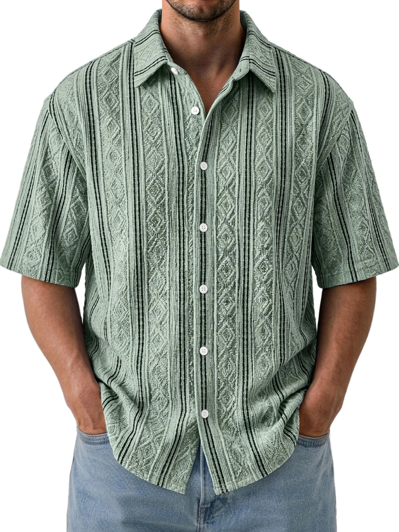 Men’s Breathable Textured Shirt for Easy Summer Style