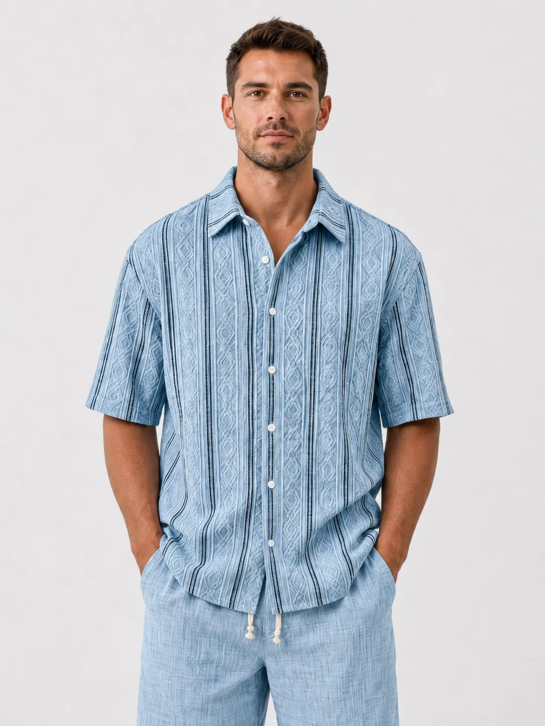 Men’s Breathable Textured Shirt for Easy Summer Style