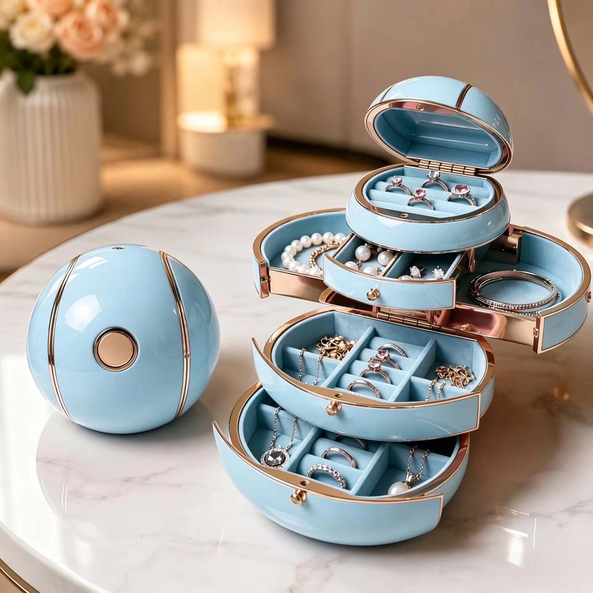Magic Sphere Jewelry Organizer That Opens Like a Gift - Buy 2, Get Free Shipping