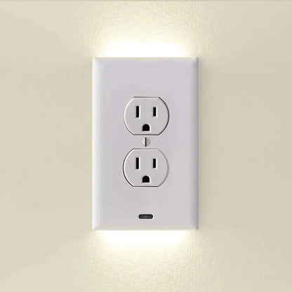 Outlet Cover with Integrated LED Night GuideLight