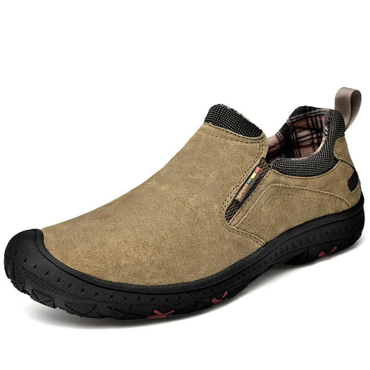 Men’s Handcrafted Leather Outdoor Loafers – Arch Support, Wide Toe & Impact Protection
