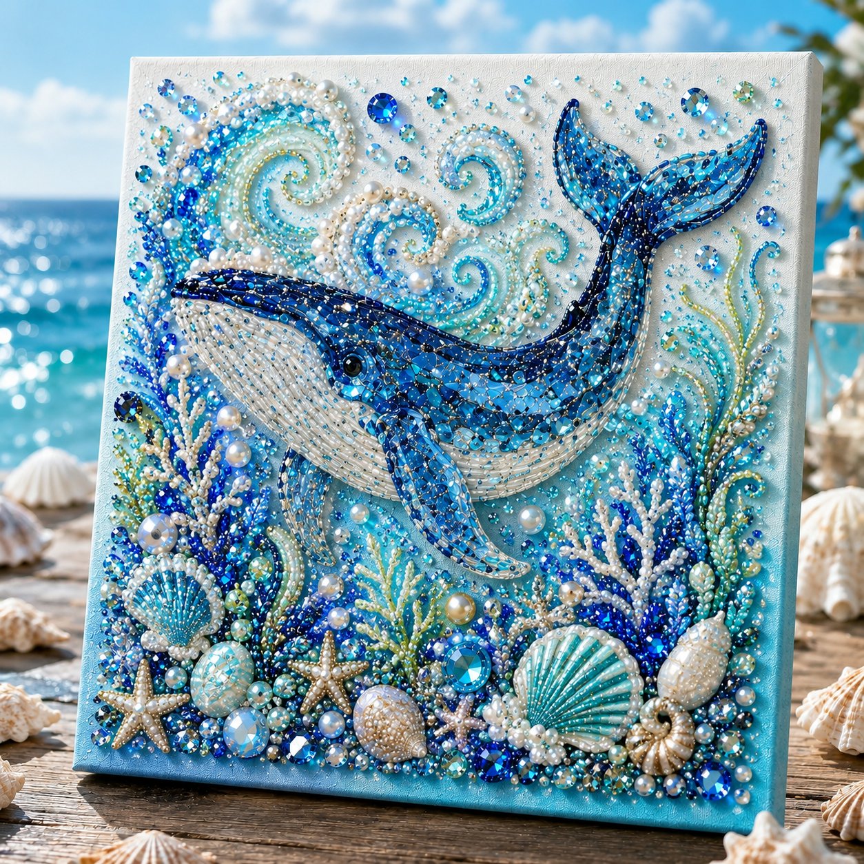 🌊 LAST DAY 49% OFF – Premium 3D Pearl Ocean Wall Art Kit | Luxury Ocean Theme Canvas with Scratch-Resistant Non-Fading Pearl Beads DIY Coastal Decor 🐚✨