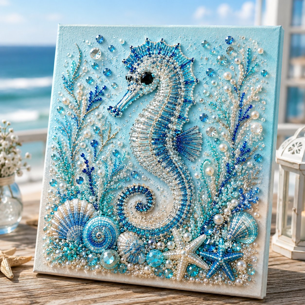 🌊 LAST DAY 49% OFF – Premium 3D Pearl Ocean Wall Art Kit | Luxury Ocean Theme Canvas with Scratch-Resistant Non-Fading Pearl Beads DIY Coastal Decor 🐚✨