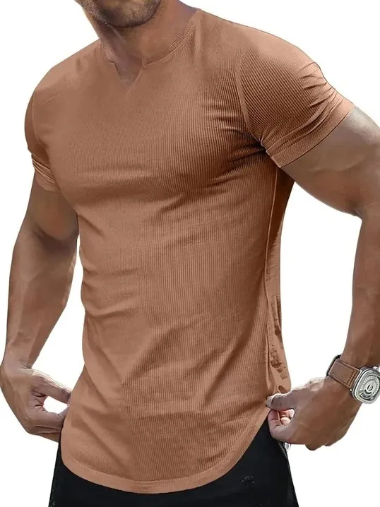 Men's Slim Fit V-Neck Short Sleeve T-Shirt