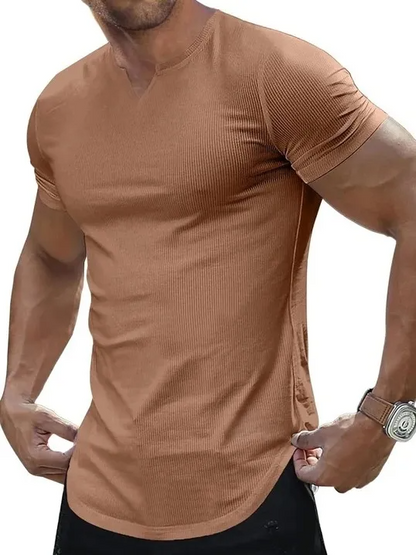 Men's Slim Fit V-Neck Short Sleeve T-Shirt