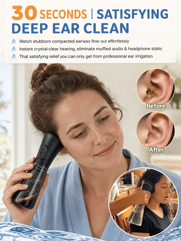 ENT-Approved Home Ear Irrigation Micro-Clinic System – German-Engineered Vortex Pulse Wax Removal Kit Compliant with AAO-HNS Guidelines (Save $1400+ on Clinic Visits!)