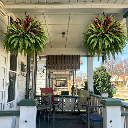 💥BUY 1 GET 1 FREE (2 PCS)🔥 48" Large UV-Resistant Artificial Fern & Red Dracaena Decorative Plants – Full, Lush & Fade-Resistant!