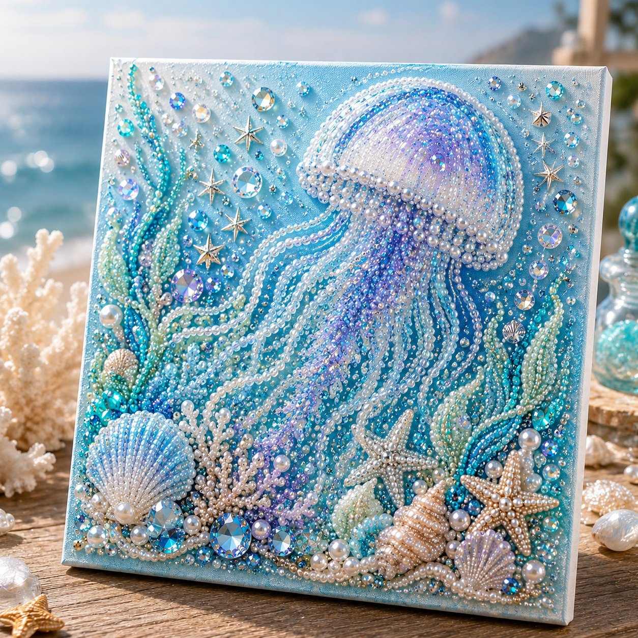 🌊 LAST DAY 49% OFF – Premium 3D Pearl Ocean Wall Art Kit | Luxury Ocean Theme Canvas with Scratch-Resistant Non-Fading Pearl Beads DIY Coastal Decor 🐚✨