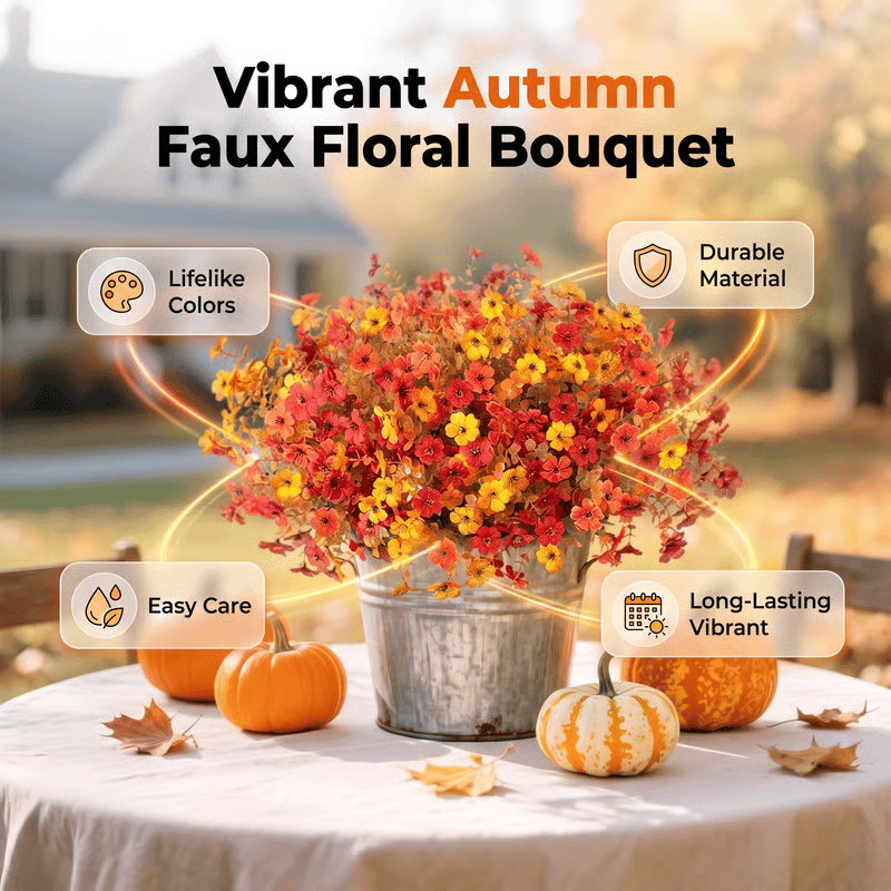 🔥Last Day 50% OFF - 🍁UV-Resistant Artificial Daisy Flowers for Fall Decor Halloween