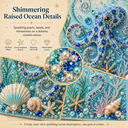 🌊 LAST DAY 49% OFF – Premium 3D Pearl Ocean Wall Art Kit | Luxury Ocean Theme Canvas with Scratch-Resistant Non-Fading Pearl Beads DIY Coastal Decor 🐚✨