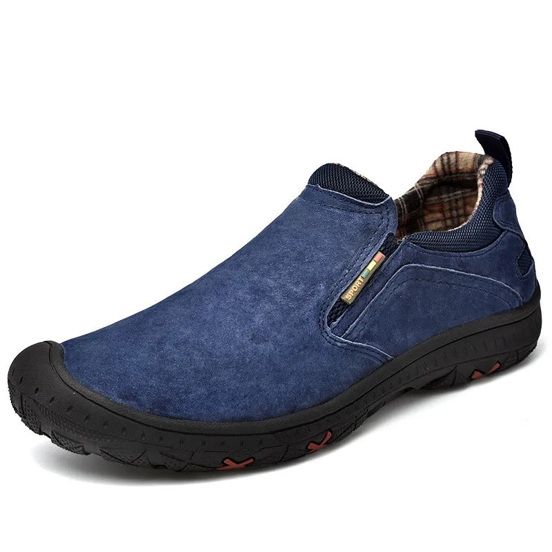Men’s Handcrafted Leather Outdoor Loafers – Arch Support, Wide Toe & Impact Protection