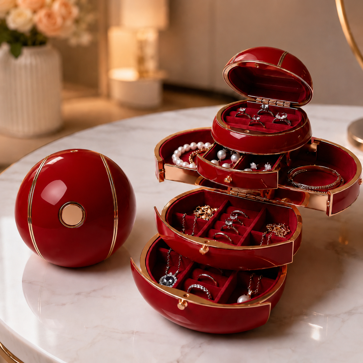 Magic Sphere Jewelry Organizer That Opens Like a Gift - Buy 2, Get Free Shipping