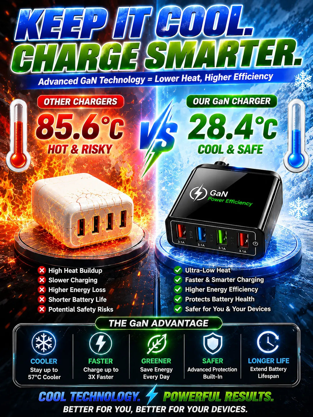 ⚡4-in-1 Travel Charger