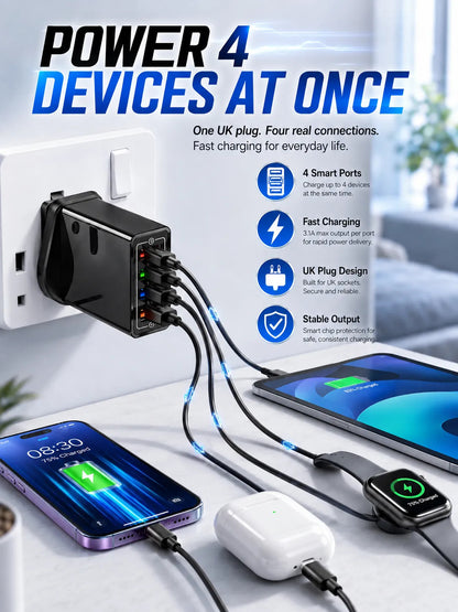 ⚡4-in-1 Travel Charger
