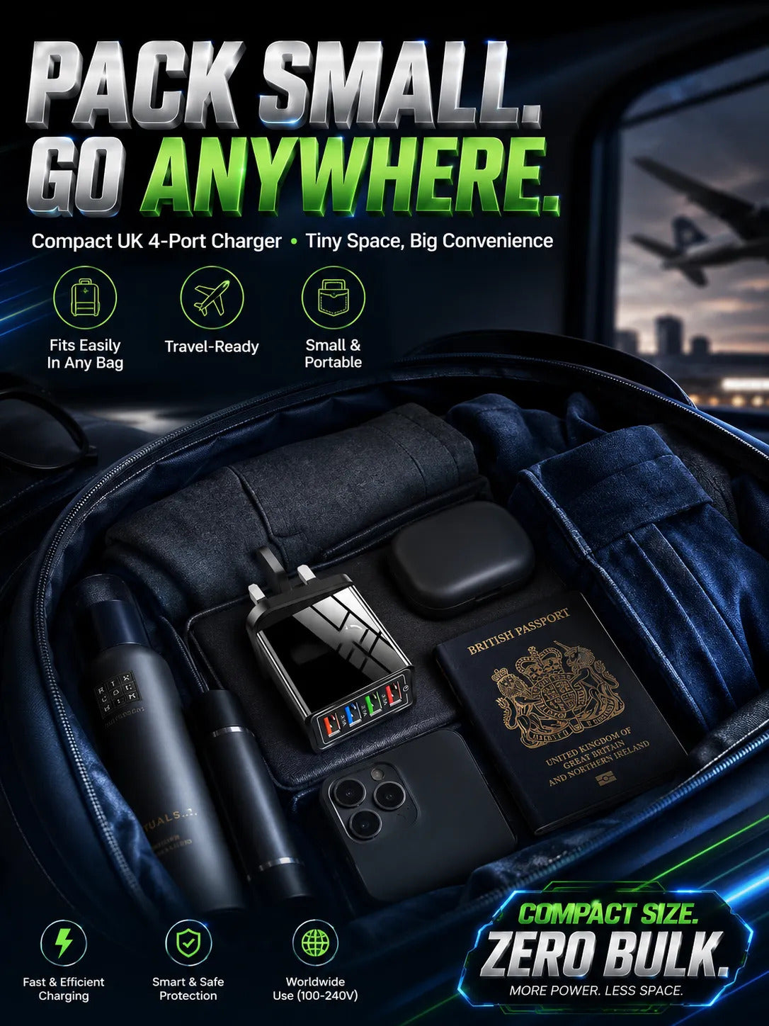 ⚡4-in-1 Travel Charger