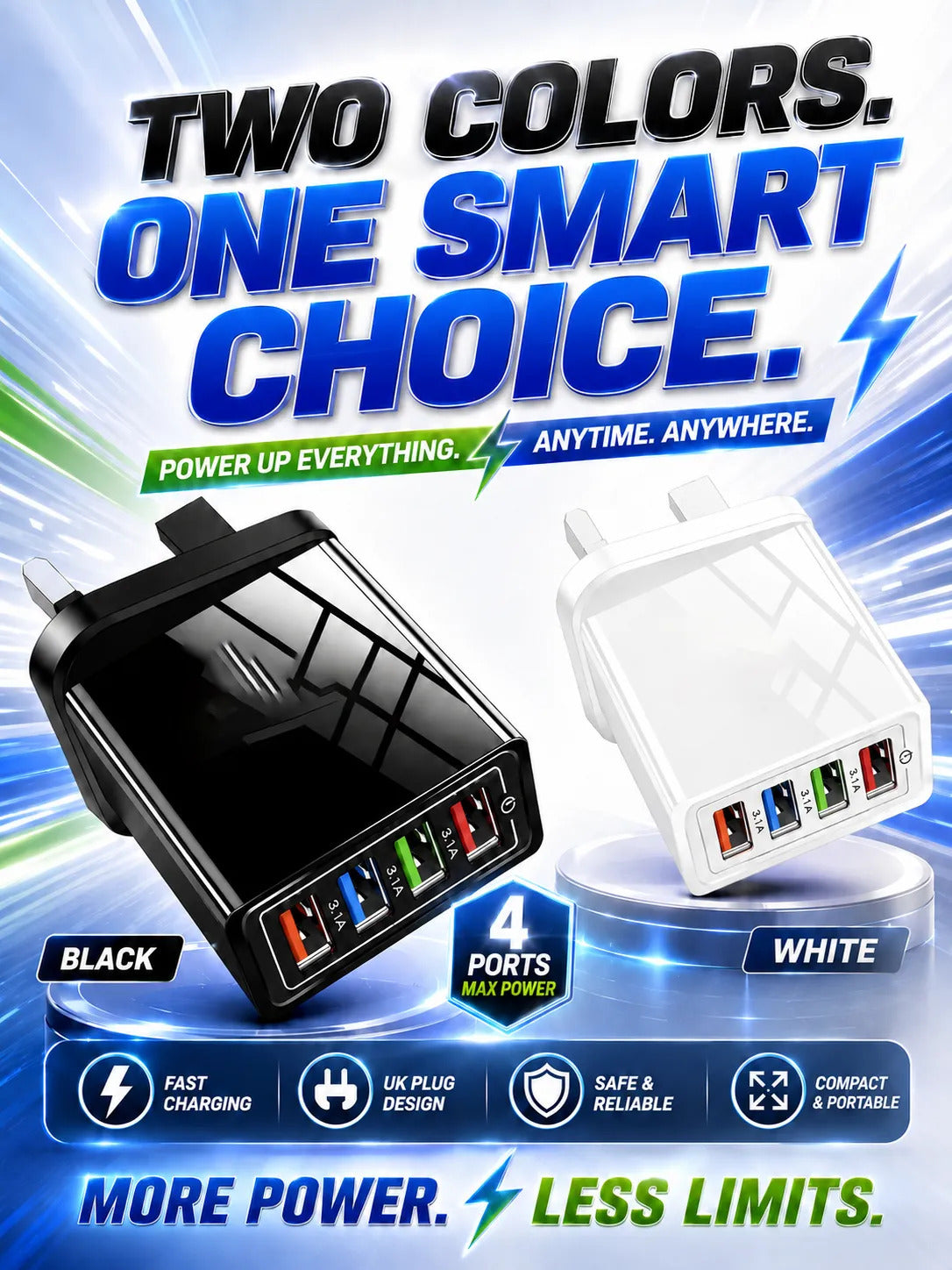 ⚡4-in-1 Travel Charger
