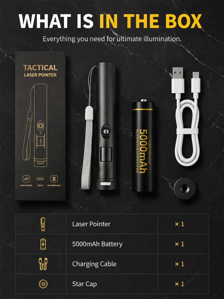 German high-intensity laser tech Military-Grade Tactical Red/Green Laser | Ignites at 1000℃, remotely removes foreign objects. Illumination distance up to 1000 yards!