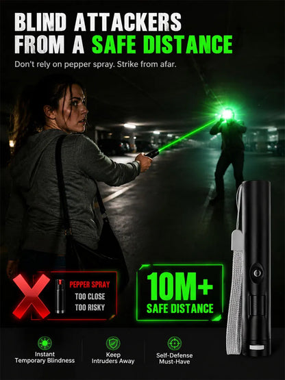 German high-intensity laser tech Military-Grade Tactical Red/Green Laser | Ignites at 1000℃, remotely removes foreign objects. Illumination distance up to 1000 yards!