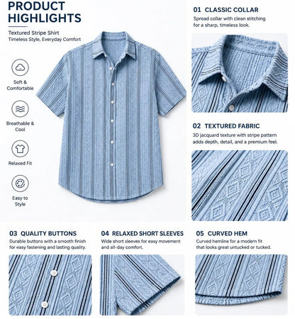 Men’s Breathable Textured Shirt for Easy Summer Style