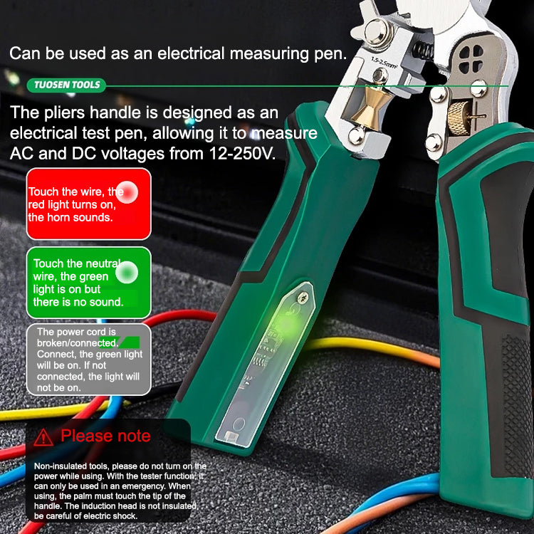 【All-in-One!】Foldable Voltage Tester, Screwdriver, and Wire Stripper.