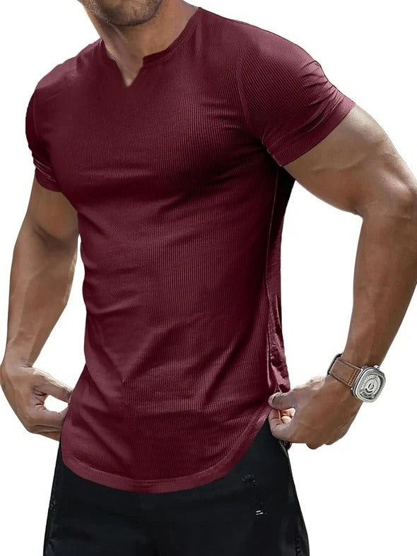 Men's Slim Fit V-Neck Short Sleeve T-Shirt