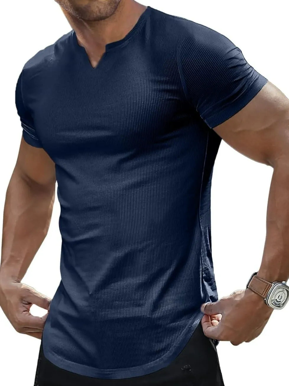 Men's Slim Fit V-Neck Short Sleeve T-Shirt