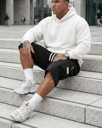 Men's Casual Cargo Shorts - Elastic Drawstring Waist & Multiple Pockets