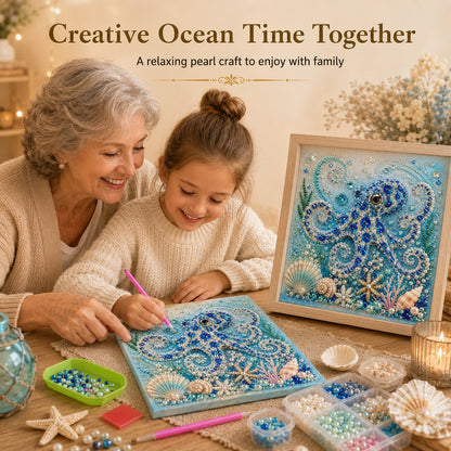 🌊 LAST DAY 49% OFF – Premium 3D Pearl Ocean Wall Art Kit | Luxury Ocean Theme Canvas with Scratch-Resistant Non-Fading Pearl Beads DIY Coastal Decor 🐚✨