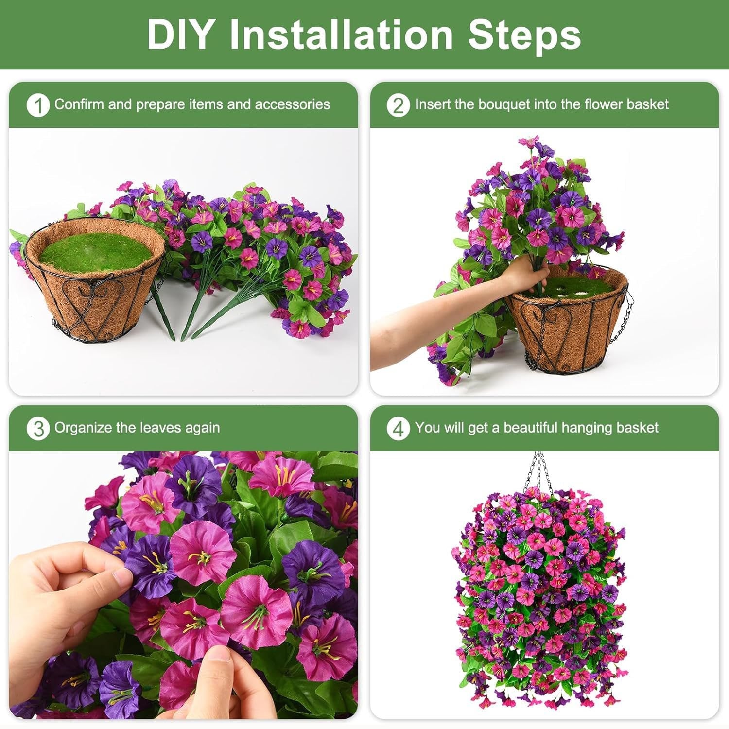 🌺UV ResistantHanging Artificial Morning Glory Vine💖