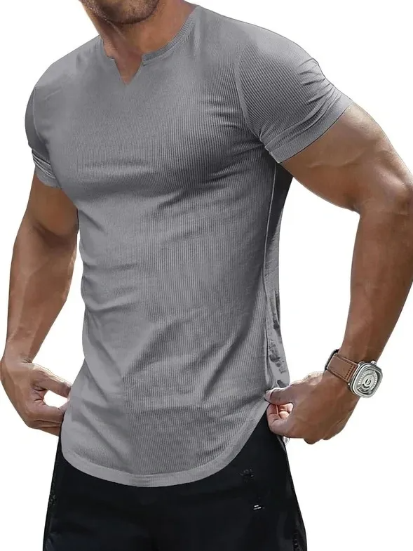 Men's Slim Fit V-Neck Short Sleeve T-Shirt