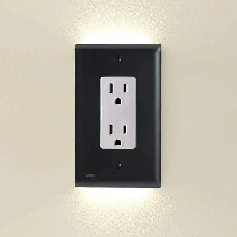 Outlet Cover with Integrated LED Night GuideLight