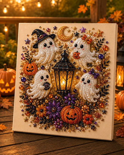 💥 Last Day 50% OFF – 👻✨ Halloween Pearl Art DIY Kit – Turn Tiny Pearls into Spooky-Cute Magic