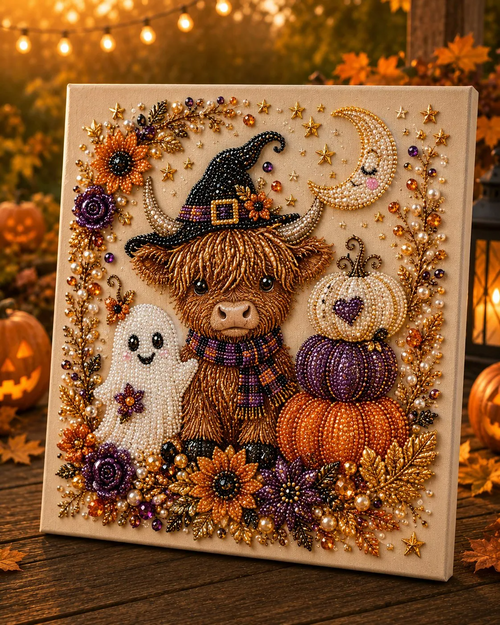 💥 Last Day 50% OFF – 👻✨ Halloween Pearl Art DIY Kit – Turn Tiny Pearls into Spooky-Cute Magic