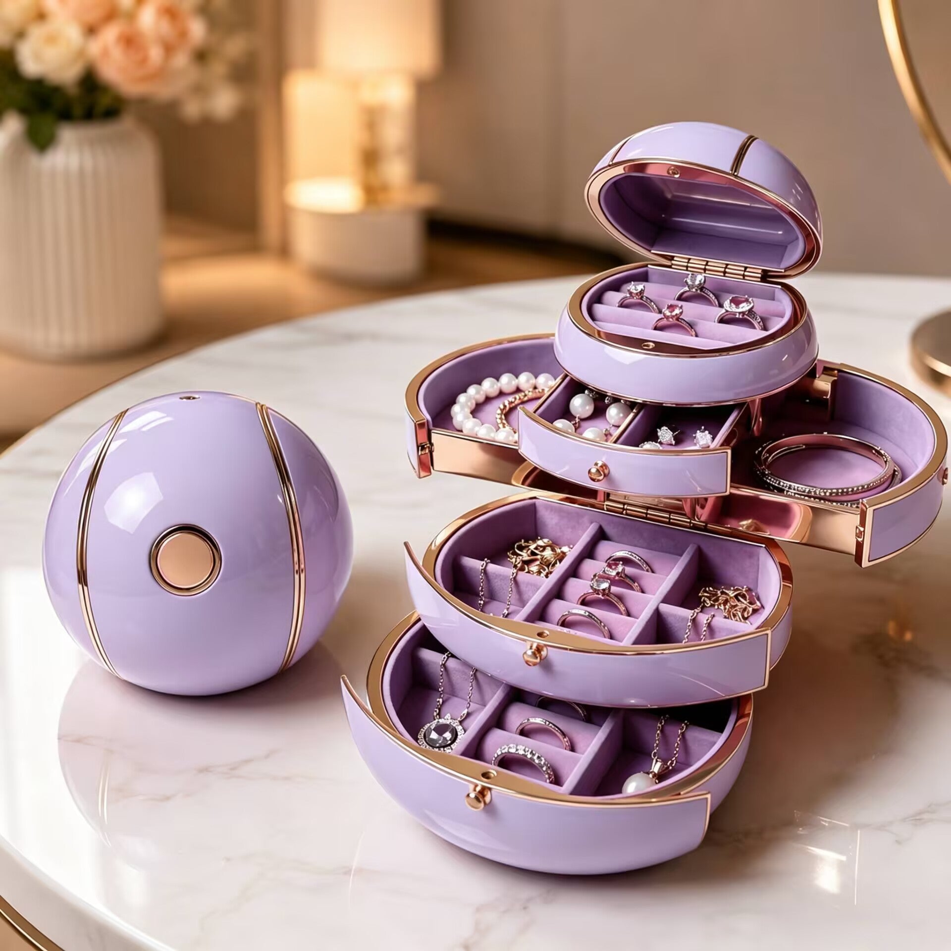 Magic Sphere Jewelry Organizer That Opens Like a Gift - Buy 2, Get Free Shipping